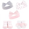 Hudson Baby Infant Girl Headband and Socks Set 5pk, Ballet, 0-9 Months