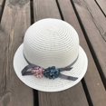 thumbnail image 4 of EeaseMX 1 juego de kit de playa para niños, adorable bolso bandolera con sombrero de paja para niñas pequeñas (blanco), 4 of 7