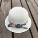 thumbnail image 2 of 1 juego de kit de playa para niños, adorable bolso bandolera con sombrero de paja para niñas pequeñas (blanco), 2 of 6