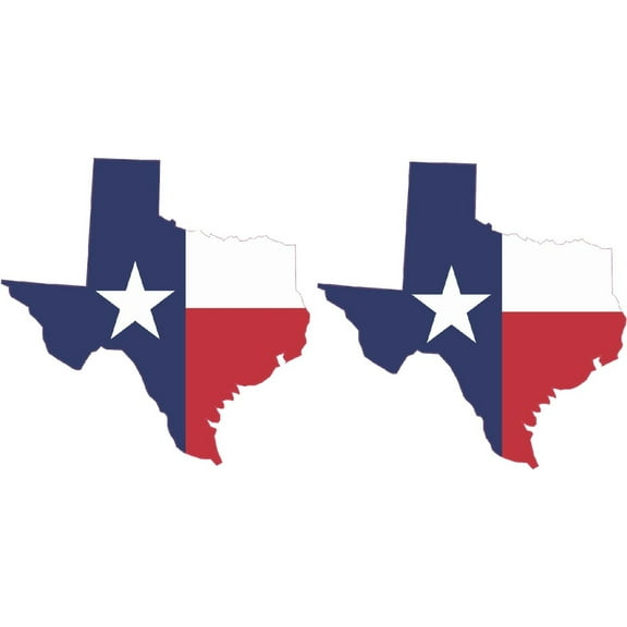 2x 3in x 3in Die Cut Texas State Flag Sticker Vinyl Cup Decal Car Stickers