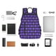 thumbnail image 4 of Disketp purple argyle Mochila Ligera e Impermeable, Mochila de Día Resistente para Viajes, Senderismo y Uso Diario para Hombre y Mujer, 4 of 7