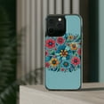 thumbnail image 3 of DistinctInk Hybrid (Acrylic / TPU) Clear Slim Fit Case for Apple iPhone 15 Pro (6.1" Screen) - "Minimalist Cartoon Spring Flowers on Blue", 3 of 8