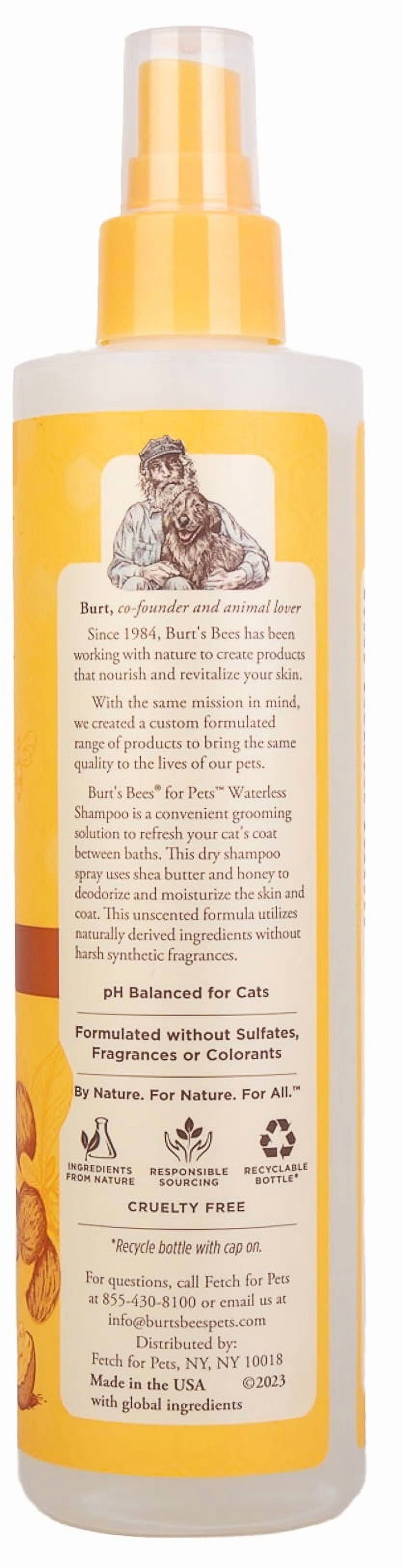 Burt's Bees Natural Cat Care Waterless Dry Shampoo with Shea Butter & Honey for Cats10 oz Spray