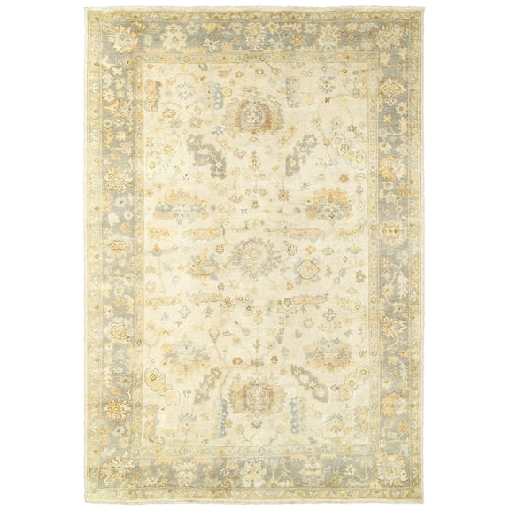 Moretti Estate Area Rug 10307 Beige Vines Bulbs 2' x 3' Rectangle
