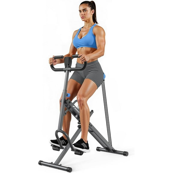HOWEN Squat Machine, 2 in 1 Squat Rowing Machine, Easy Setup & Foldable Exercise Equipment, Glute Trainer Machine, Glutes & Leg Home Workout Machine