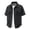 Black, variant on Mne's Dual Button Flap Chest Pocket Point Collar Button Down Short Sleeve Nylon Work Shirt, Regular Loose Fit Quick Dry Breathable Outdoor Casual Top