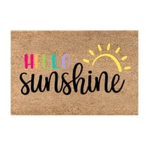LAMIRO Coir Mats for Front Door Mat Outside Entrance Spring Rugs for Door Entrance Welcome Doormat Outdoor Entrance Door Mats for Entrance,Patio,High Traffic Areas,16x24" HELLO sunshine