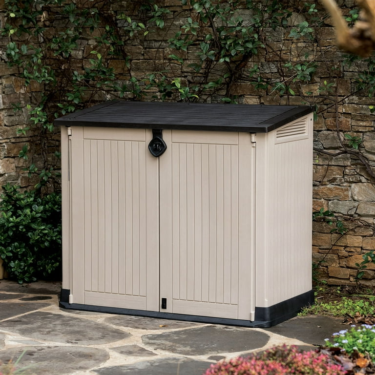 Keter Store-It-Out Midi 30-Cu Ft All-Weather Resin Storage Shed, Beige