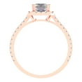thumbnail image 4 of 1.86 ctw Solitaire with Zirconia Diamond Accents Anniversary Ring for Women | Emerald Cut Blue Moissanite | Hyperallergenic Solid 14K Rose Gold, 4 of 5