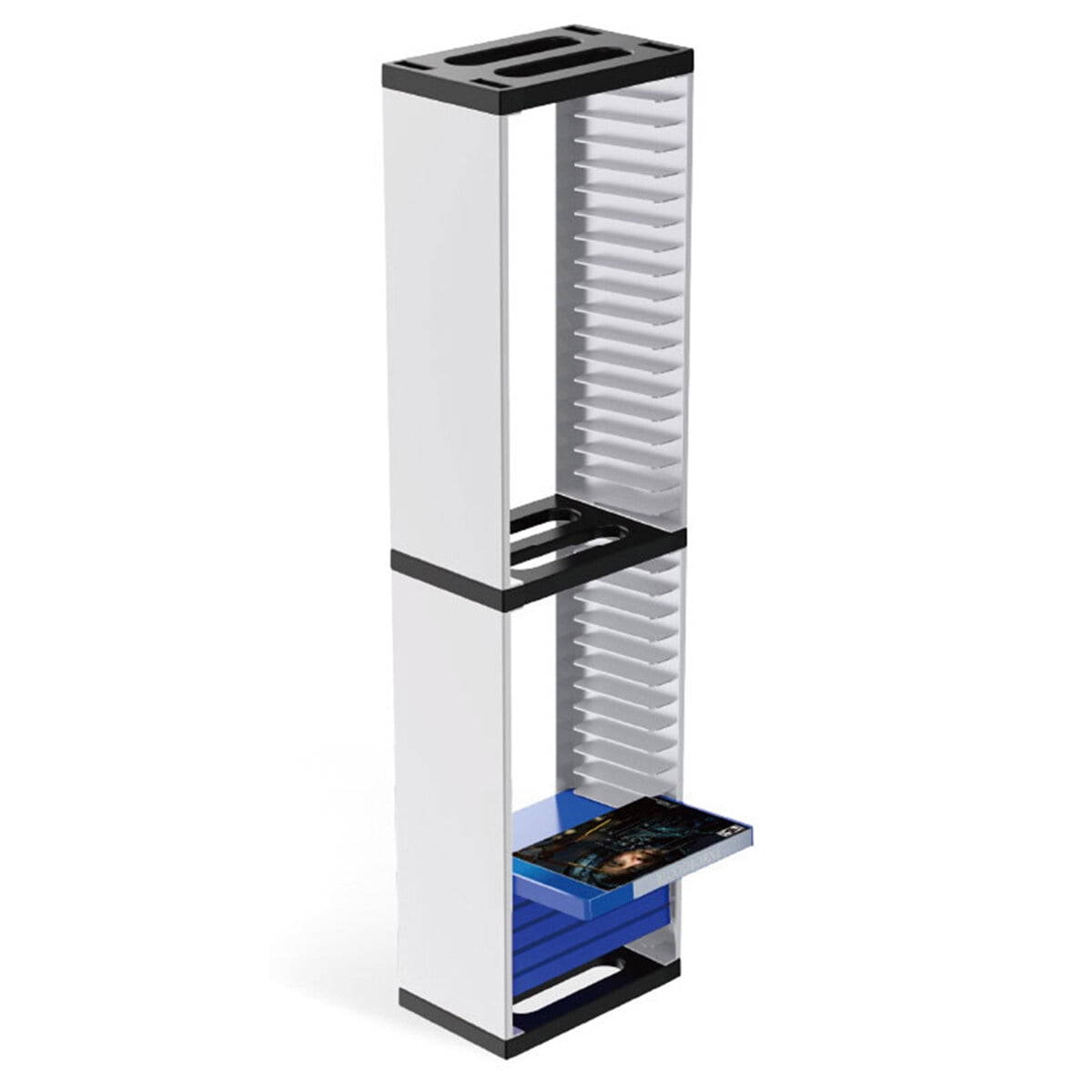 Leyeet Video Game Storage Tower, Vertical Game Disc Holder, Game Holder Organizer Stand with 36 CD Case Storage for Organizing & Displaying, Universal for PS5/PS4/XBOX One/Series/NS Game