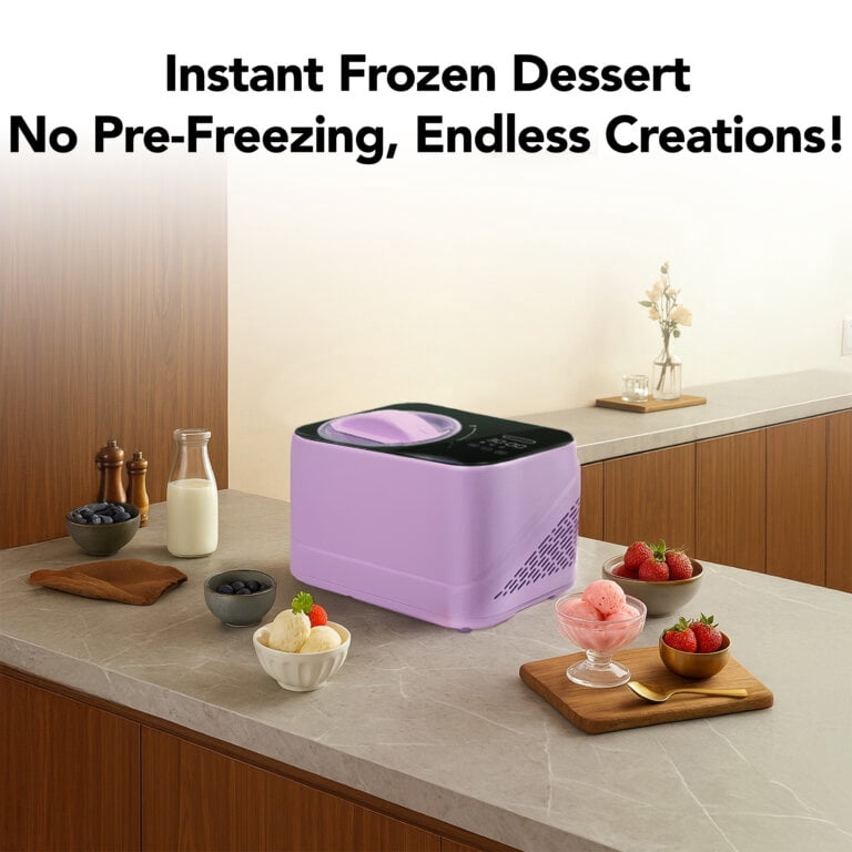 Whynter 0.8 Quart Compact Automatic Ice Cream Maker with Stainless Steel Bowl, Lilac Haze ICM-080-LH