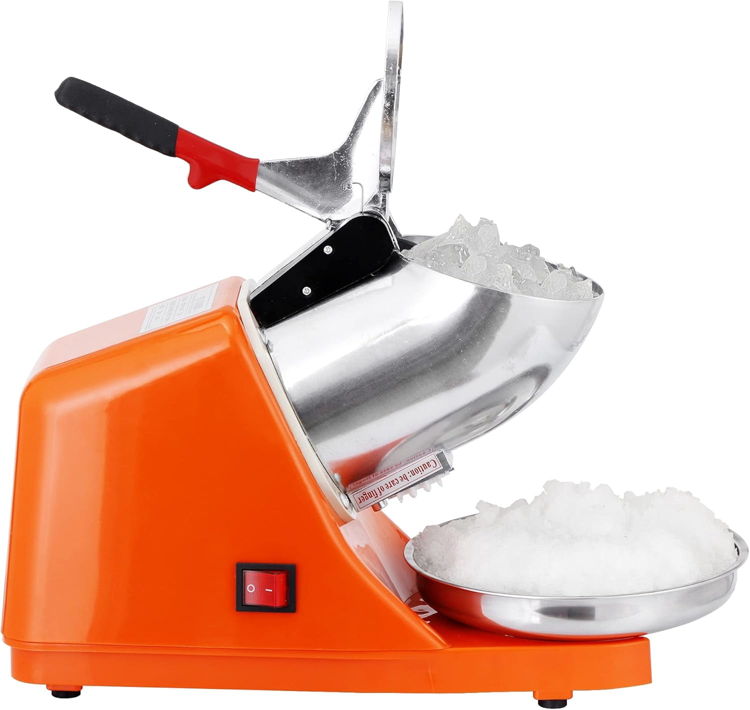 Electric Ice Shaver Machine Snow Cone Maker 300W 2000r/min Ice Crushers w/Stainless Steel Blade for Home and Commercial Use, Set of 1