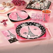 Perfectly Paris Tableware Kit for 8 Guests, Party Supplies, Birthday, 57 Pieces
