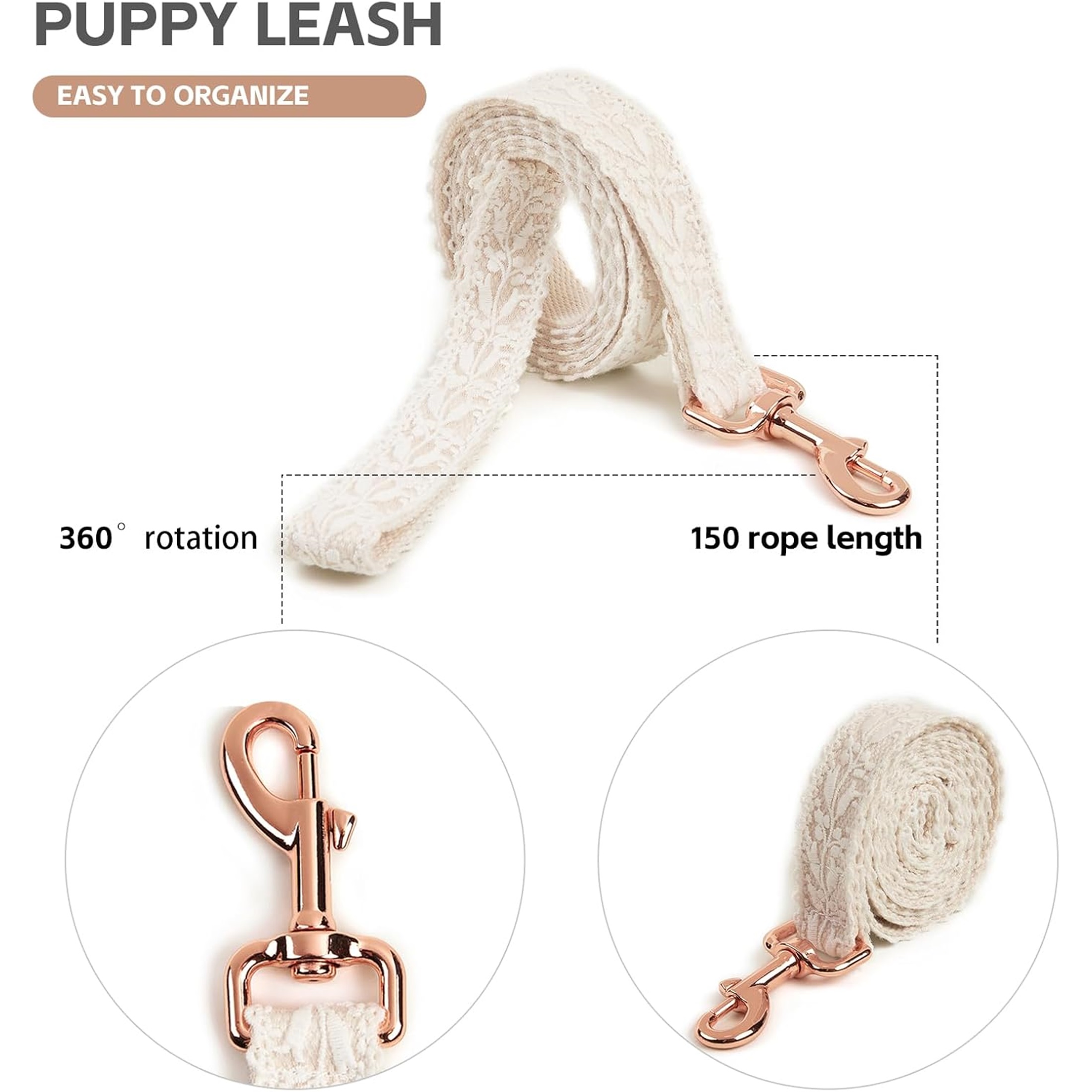 UOSIA Soft Lace Dog Harness and Leash Set,Adjustable Dog Wedding Harness Vest