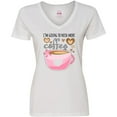 thumbnail image 3 of Inktastic I'm Going to Need More Coffee with Cute Pink Coffee Cup Women's V-Neck T-Shirt, 3 of 5