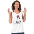 thumbnail image 4 of Cat Lovers Patriotic American Kitty Tank Top T Shirts Men Women Brisco Brands M, 4 of 6