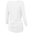 thumbnail image 2 of Made by Johnny Women's V-Neck 3/4 Sleeve Dolman Top with Side Shirring XL WHITE, 2 of 6