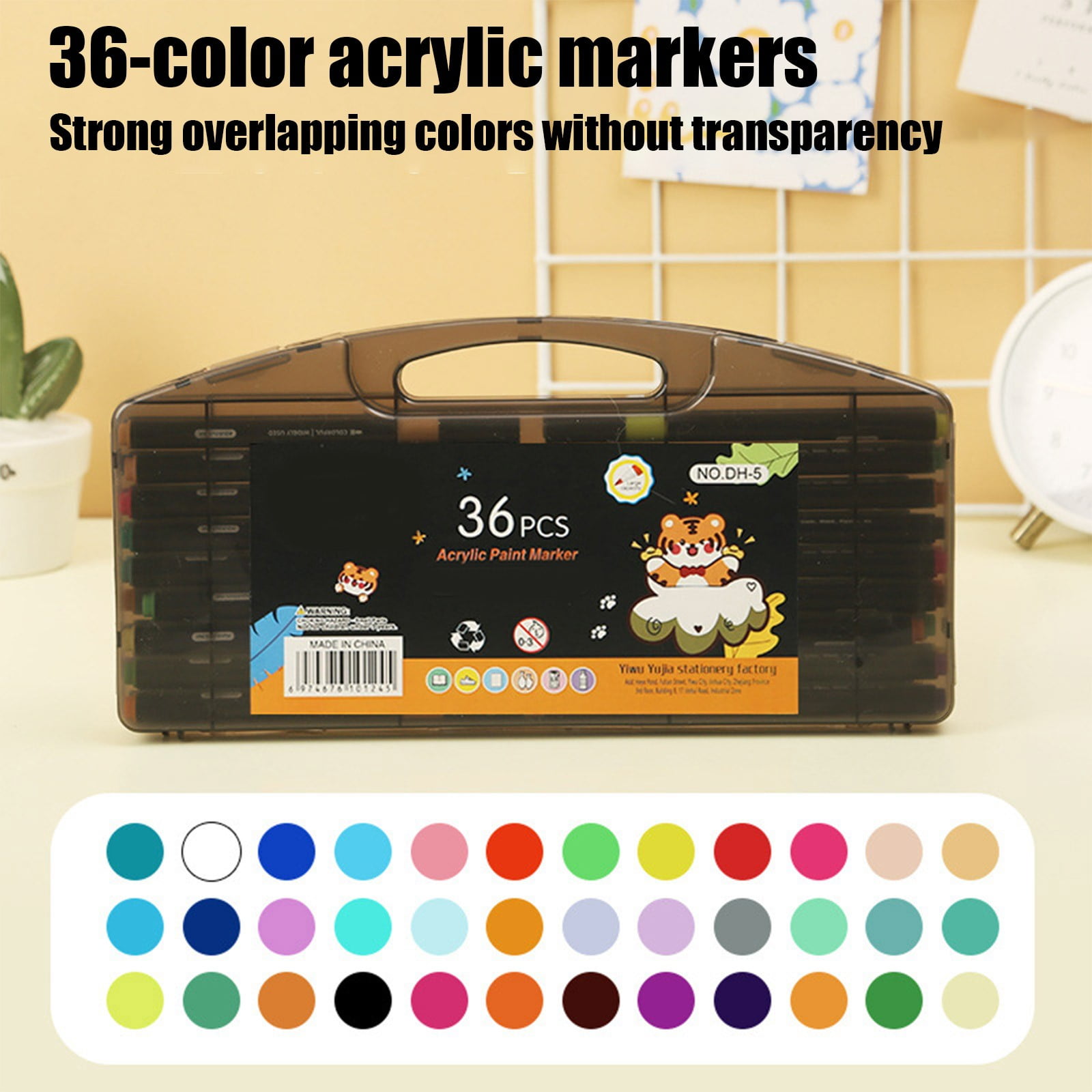 Acrylic Paint Pens, 24/36/48 Pack Dual Tone Acrylic Paint Pens Markers for Rock Painting Double Brush Tips Acrylic Markers for Christmas Decorations, Eggs, Wood, Glass