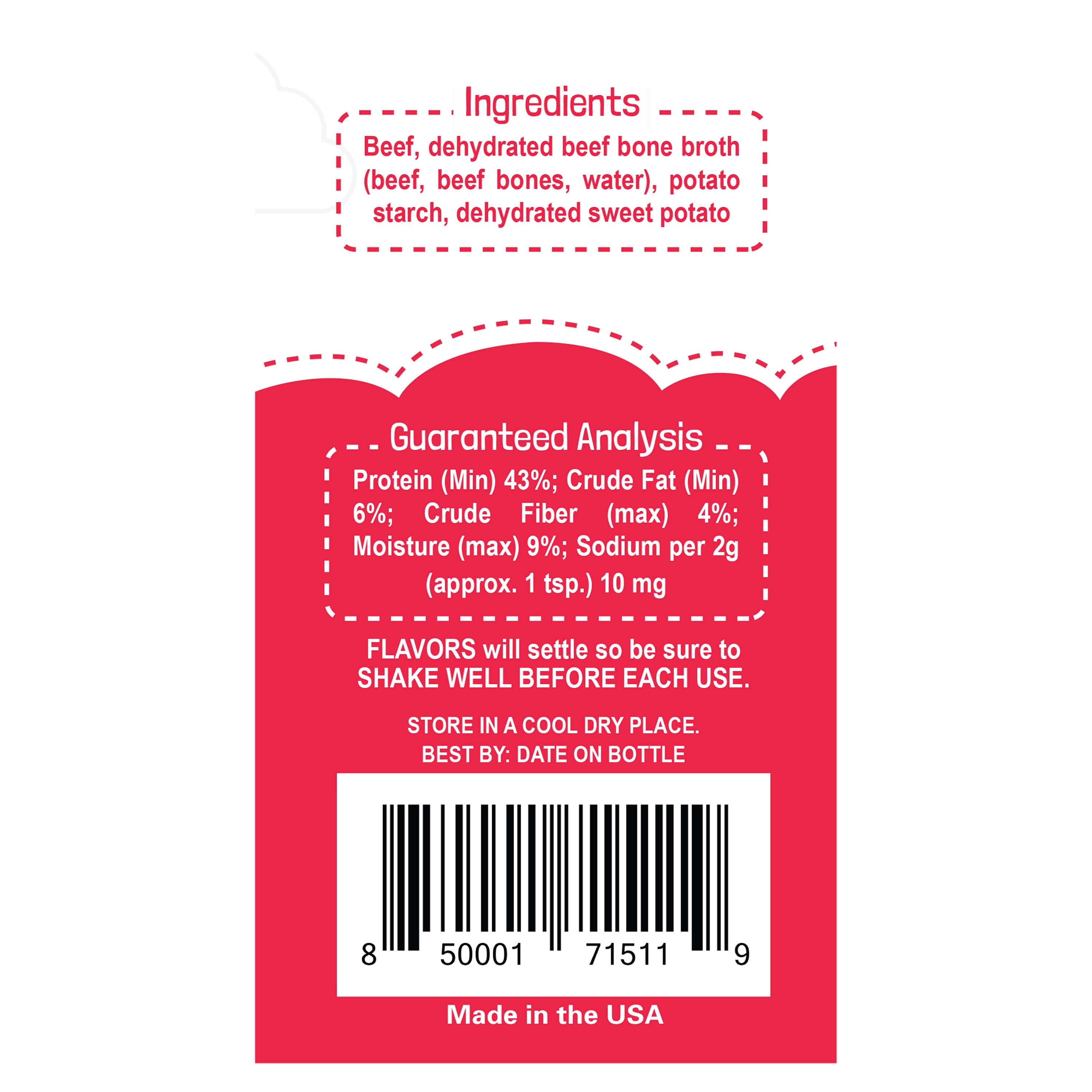 FLAVORS Food Topper for Dogs, Red Meat Recipe, 3.1-Ounce