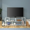 thumbnail image 5 of Evelyn&Zoe Winthrop Rectangular TV Stand with Glass Shelves for TV's up to 60" in Matte White, 5 of 9