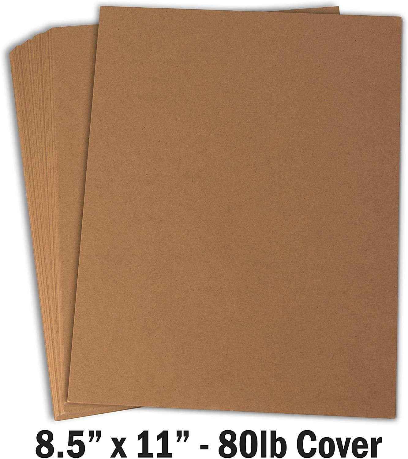 Hamilco Brown Colored Kraft Cardstock Paper 8 1/2 x 11" Heavy Weight 80 lb Cover Card Stock