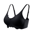 thumbnail image 2 of YEJIMAN Spring Summer Soft Bra Underwear Thin Breathable Soft Water Drop Cup Upper Support Gathers Bra, Black Cotton Underwear For Women Seamless, Polyester No Show Underwear For Women, 2 of 8