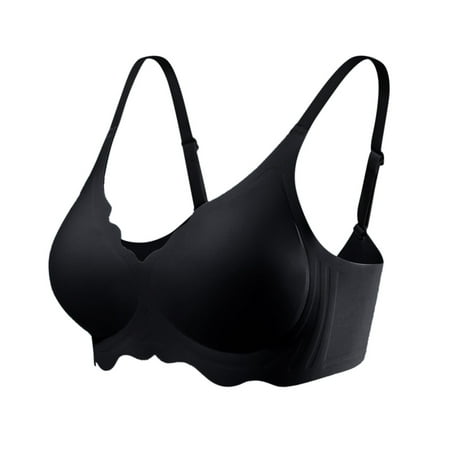 Aayomet Bras for Large Breasts Solid Color Comfortable Quick Sport Running Best  Bra (Black, XL) 