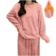 thumbnail image 4 of cocolona Womens Fuzzy Sweatshirts Crew Neck Long Sleeve Shirts Fall Winter Fleece Warm Sweaters Pullover Tops Soft Pajamas, 4 of 6