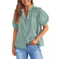 thumbnail image 1 of Camisa PRETTYGARDEN de algodón con botones y mangas farol XXL, 1 of 8