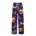 thumbnail image 4 of Fgvctg Mens Pajama Pants Mardi Gras Lightweight Carnival Party Wide Leg Sleepwear Pajamas Pants Multicolored Mask Print High Waisted Pjs Spring Drawstring Lounge Pants with Pockets Purple Pink M, 4 of 6