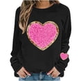 thumbnail image 4 of Ounisa Long Sleeve Shirts for Women Crewneck Valentine's Day T Shirts Love Heart Printed Tee Tops Fashionable Casual Clothes, 4 of 5