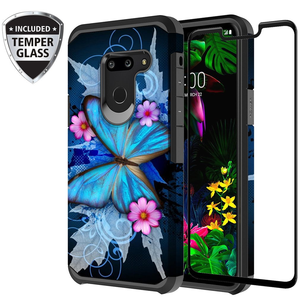 LG G8 ThinQ Case, w/ Temper Glass Screen Protector Shock Proof Silicone