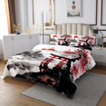 thumbnail image 3 of Erosebridal Japanese-Style Coverlet Set King, Red Maple Tree Bedding Set, Watercolor Ink Decor 3pcs, 3 of 5