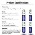 thumbnail image 6 of Silicon Waterproof Sealant, Permanent Solution for Roof & Wall Cracks, Outdoor Waterproof Silicone Sealant Heat Resistant, Water Proof Exterior Sealants Tear and Stretch Resistance (Black, 1), 6 of 7