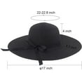 thumbnail image 3 of Womens Wide Brim Straw Sun Hat, Floppy Foldable Roll up Cap Summer Beach Hats, 3 of 5