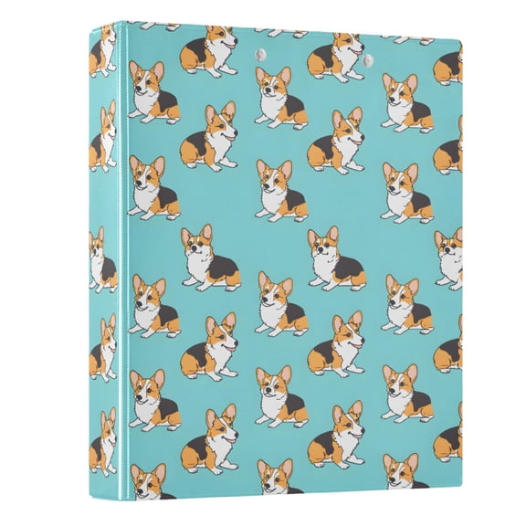 Three Ring Binder Different Posts Corgis 1.5 Inch Round Binder D-Rings for Office Supplies and More