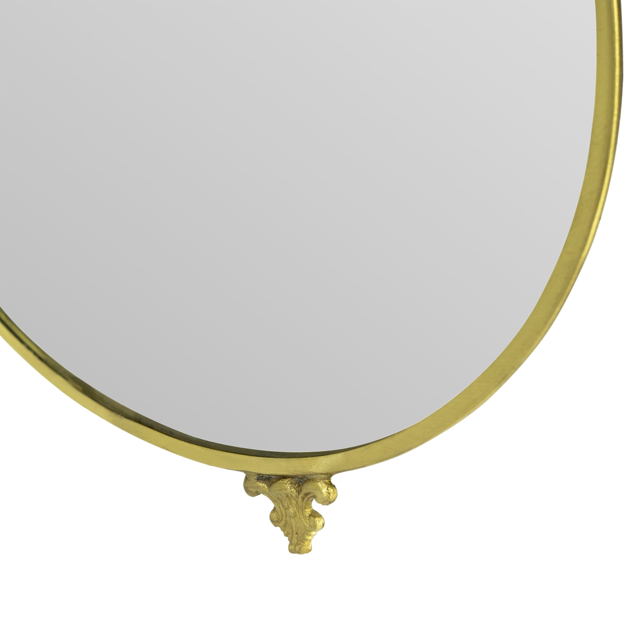 My Texas House Gold Round Metal Standing Vanity Mirror, 8" x 9"