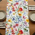 thumbnail image 5 of Leaf Flower 90 Inch Table Runner, Plant Floral Garden Leaf Spring Summer Farmhouse Dresser Scarf Cotton & Linen Tablerunner for Dining/Kitchen Island/Holiday Party Décor 13" x 90", 5 of 9