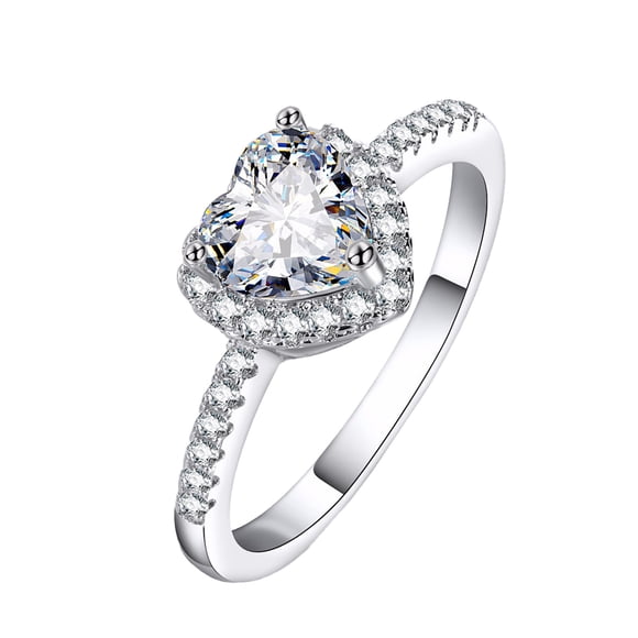 Fiudx Anillo Elegante, Impresionante Banda de Diamantes de Circonita, Cómoda Joyería Antialérgica, Perfecto para Regalo de Compromiso, Boda, Uso Diario, Cóctel, Ideal para Mujeres y Niñas.