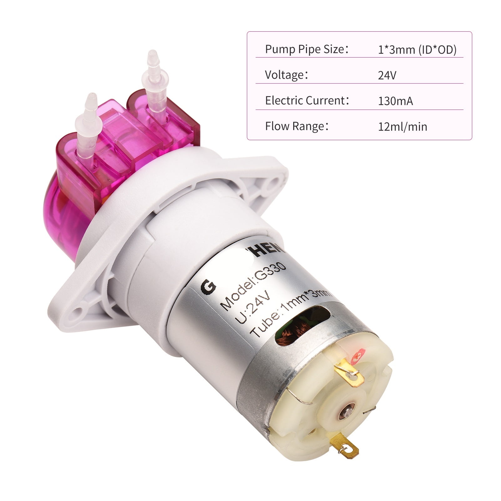 Peristaltic Pump Dosing Pump Mini Pump Liquid Self-priming Water Pump Silicone Tube for Aquarium Tank Lab Chemical Analy ,Adjustable Flow Rate
