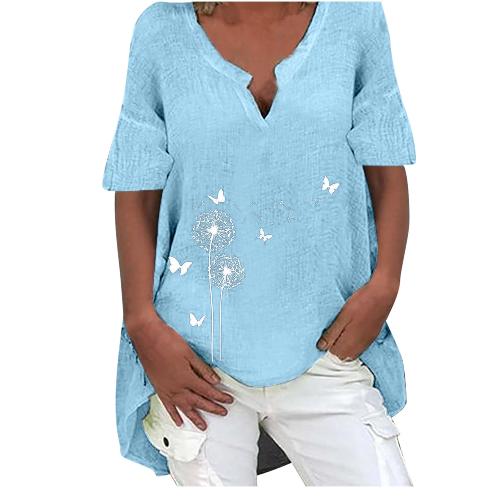 Womens Linen Tops Dressy Casual Summer 