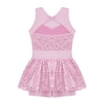 thumbnail image 4 of Zaldita Kids Girls Shiny Sequins Sleeveless Mesh Spliced Leotard Dress with Bowknot Modern Ballet Pink 10, 4 of 5