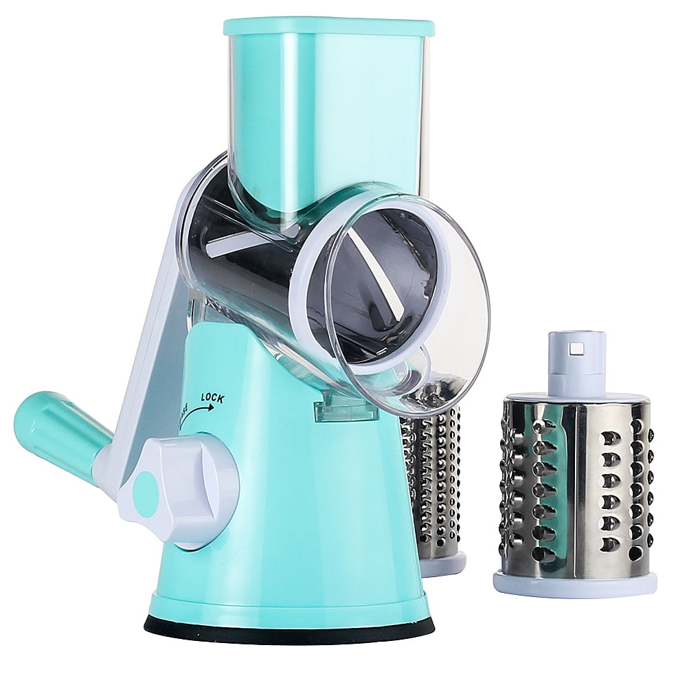 White Southern Homewares SH-10183 2 in 1 Deluxe Hand Crank Rotary Drum Grater Shredder Slicer Kitchen Gadget Tool for Cheese Fruits Nuts Vegetables Chocolate