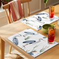 thumbnail image 4 of Watercolor Birds Placemats Set of 12 Tropical Animal Green Grass Place Mats Indoor Wipeable Table Mats Washable Cloth Dining Table Placemats for Kitchen Holiday Party Home Decor 13x19 Inch, 4 of 9