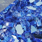 Fire Pit Glass - Cobalt Blue Reflective Fire Glass 1/2" - Reflective Fire Pit Glass Rocks - Blue Ridge Brand™ Reflective Glass for Fireplace and Landscaping 3, 5, 10, 20, 50 Pounds