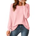thumbnail image 5 of ZDNIXIAN Crewneck Sweaters for Women, Long Sleeve Ribbed Cuff Loose Fit Knit Pullover Jumper, Soft Stretchy Casual Knit Tops, Lightweight Oversized Sweater Shirts, 5 of 5