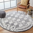 thumbnail image 2 of SAFAVIEH Tunisia Velasco Geometric Area Rug, Ivory/Black, 6'7" x 6'7" Round, 2 of 7