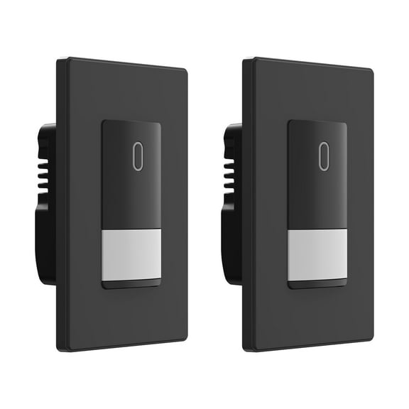 Occupancy Motion Sensor Light Switch, PIR Infrared Motion Activated Wall Switch, No Neutral Wire, Single Pole for CFL/LED/Incandescent Bulb, Wall Plate Included, UL Listed