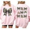 thumbnail image 3 of Army Wife Camo Coquette Bow Double Sided Sweatshirt – Military Wife Sweater, Cute Army Spouse Pullover, Patriotic Camo Bow Top, Supportive Gift for Her, 3 of 7