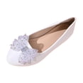 thumbnail image 2 of Purcolt Womens Shiny Rhinestone Bow Flats Dressy Casual Pointed Toe Slip On Ballet Shoes Comfort Elegant Soft Sole Dress Shoes Dailywear for Business Work Office, 2 of 9